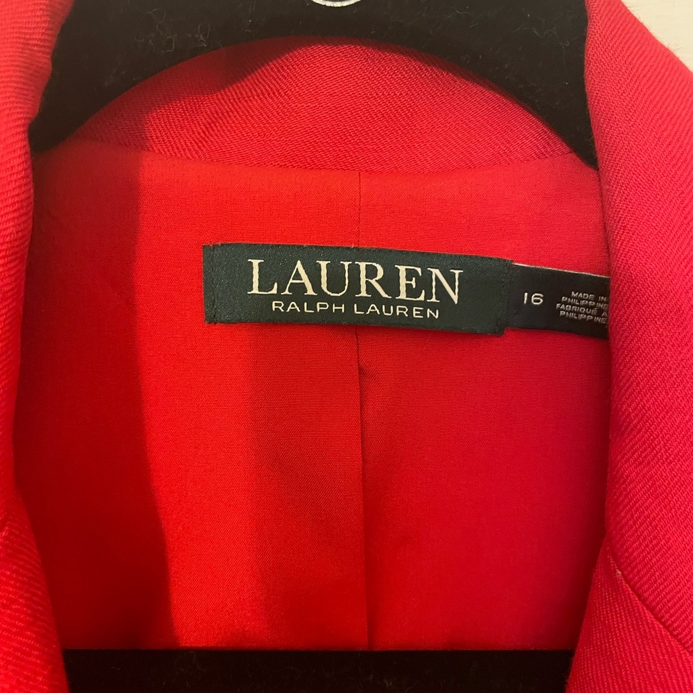 Ralph Lauren red linen and viscose Blazer size 16